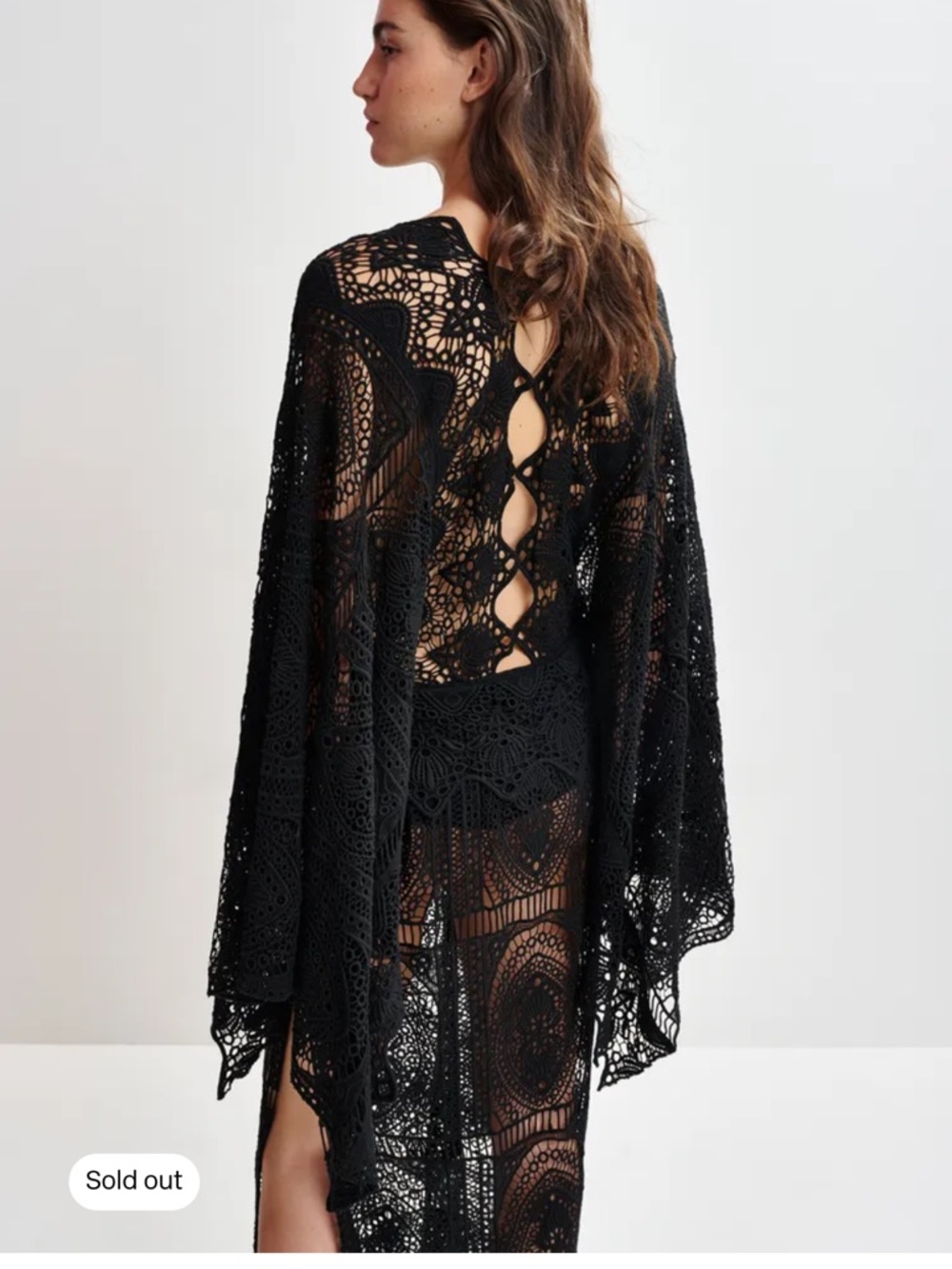 Essentiel Antwerp Black HISSOURI Crochet Caftan - Picture 4 of 9